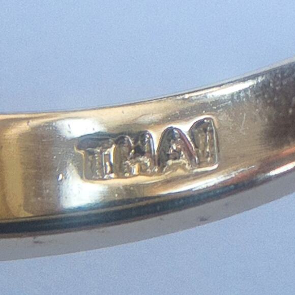 Gold Tone Sterling Silver Garnet Cluster Ring Size 6 - Picture 9 of 14